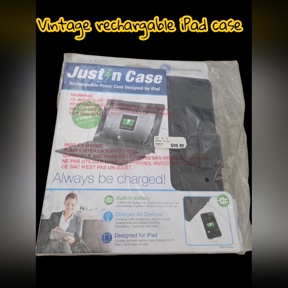 Just In Case Rechargable Power Case Designed For Ipad Or Iphone Vintage
